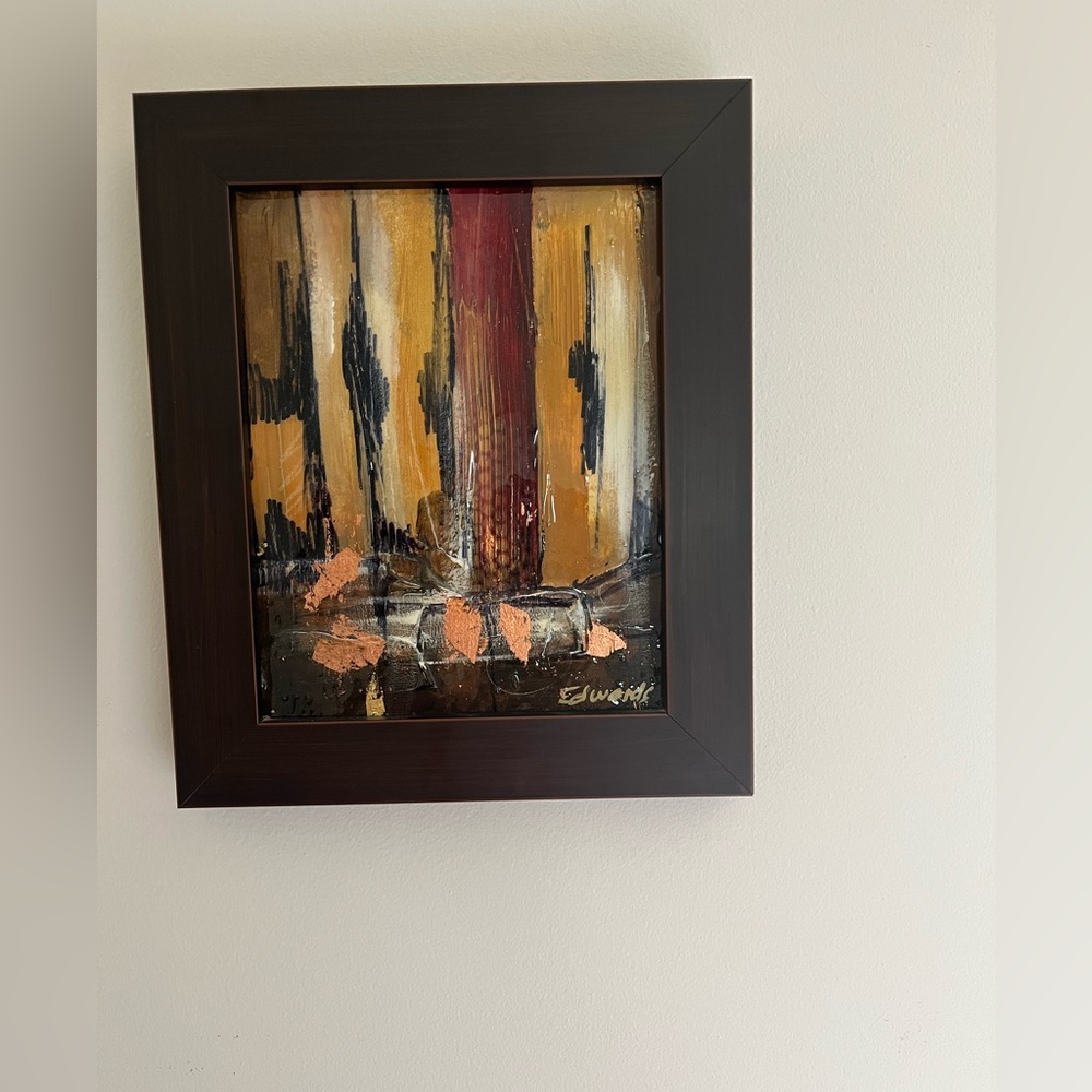Edward Ambrose mixed media original 12x12 abstract art